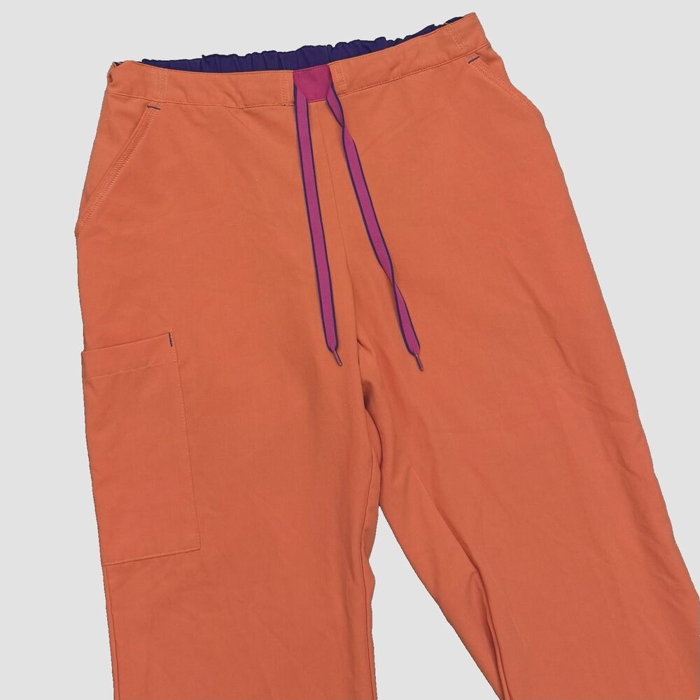 Jockey Women's Med PETITE MP Convertible Drawstring Scrub Pant Orange 2313 RN